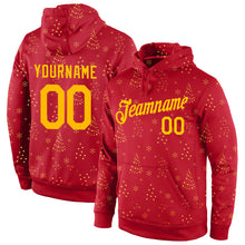 Laden Sie das Bild in den Galerie-Viewer, Custom Stitched Red Gold Christmas 3D Sports Pullover Sweatshirt Hoodie
