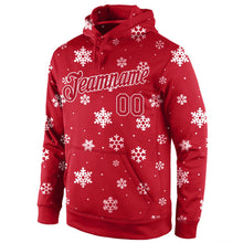 Laden Sie das Bild in den Galerie-Viewer, Custom Stitched Red Red-White Christmas 3D Sports Pullover Sweatshirt Hoodie
