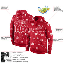 Laden Sie das Bild in den Galerie-Viewer, Custom Stitched Red Red-White Christmas 3D Sports Pullover Sweatshirt Hoodie
