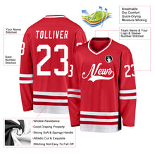 Load image into Gallery viewer, Custom Red White Hockey Jersey
