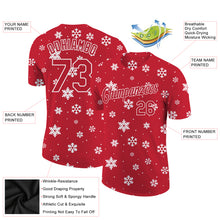 Load image into Gallery viewer, Custom Red Red-White Christmas 3D Performance T-Shirt
