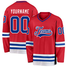 Load image into Gallery viewer, Custom Red Royal-White Hockey Jersey
