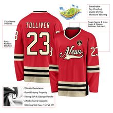 Laden Sie das Bild in den Galerie-Viewer, Custom Red Cream-Black Hockey Jersey
