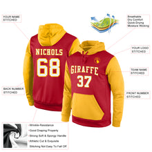 Load image into Gallery viewer, Custom Stitched Red White-Gold Sports Pullover Sweatshirt Hoodie
