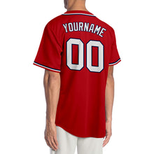 Laden Sie das Bild in den Galerie-Viewer, Custom Red White-Navy Authentic Baseball Jersey
