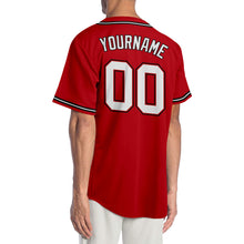 Laden Sie das Bild in den Galerie-Viewer, Custom Red White-Black Authentic Baseball Jersey
