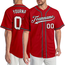 Laden Sie das Bild in den Galerie-Viewer, Custom Red White-Black Authentic Baseball Jersey
