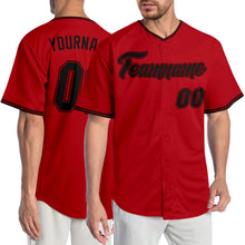 Laden Sie das Bild in den Galerie-Viewer, Custom Red Black-Red Authentic Baseball Jersey
