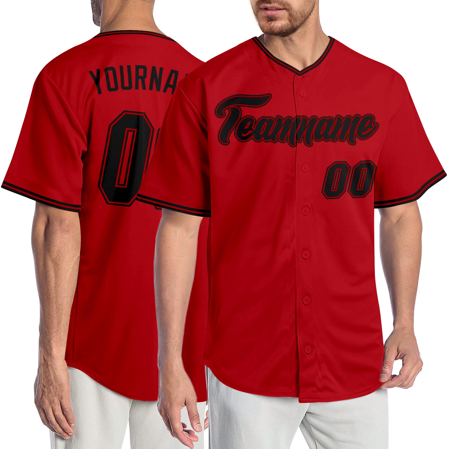 Cheap Custom Red Black-Red Authentic Baseball Jersey Free Shipping –  CustomJerseysPro