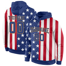 Load image into Gallery viewer, Custom Stitched Red Royal-Old Gold 3D American Flag Fashion Sports Pullover Sweatshirt Hoodie
