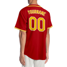 Laden Sie das Bild in den Galerie-Viewer, Custom Red Gold-White Authentic Baseball Jersey
