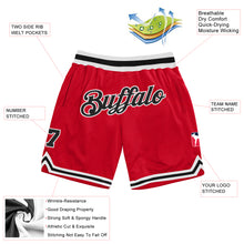 Load image into Gallery viewer, Custom Red Black-White Authentic Throwback Basketball Shorts
