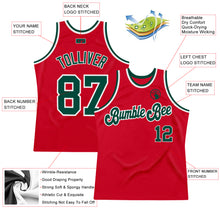 Laden Sie das Bild in den Galerie-Viewer, Custom Red Green-White Authentic Throwback Basketball Jersey
