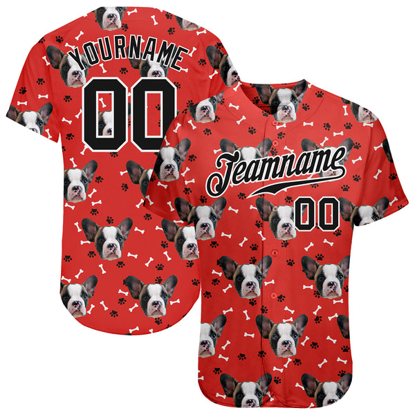 Cheap Custom Red Black-White 3D Pattern Design Dogs Authentic Baseball  Jersey Free Shipping – CustomJerseysPro