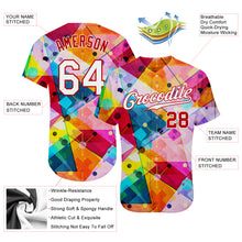 Load image into Gallery viewer, Custom Red White-Red 3D Pattern Design Geometric Graffiti Authentic Baseball Jersey
