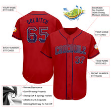 Load image into Gallery viewer, Custom Red Navy-Gray Authentic Drift Fashion Baseball Jersey
