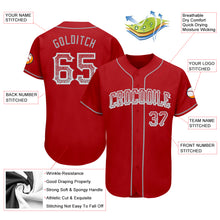 Laden Sie das Bild in den Galerie-Viewer, Custom Red Gray-White Authentic Drift Fashion Baseball Jersey
