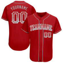 Load image into Gallery viewer, Custom Red Gray-White Authentic Drift Fashion Baseball Jersey
