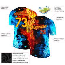 Load image into Gallery viewer, Custom Red Gold-Red 3D Pattern Design Flame Performance T-Shirt
