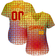 Загрузить изображение в средство просмотра галереи, Custom Red Red-Gold 3D Pattern Design Authentic Baseball Jersey
