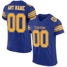Laden Sie das Bild in den Galerie-Viewer, Custom Royal Gold-White Mesh Authentic Football Jersey
