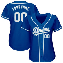 Load image into Gallery viewer, Custom Royal White-Light Blue Authentic Baseball Jersey
