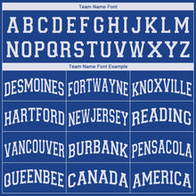 Load image into Gallery viewer, Custom Royal White V-Neck Basketball Jersey
