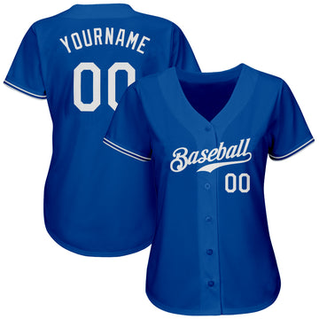 Custom Royal White Authentic Baseball Jersey