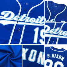 Laden Sie das Bild in den Galerie-Viewer, Custom Royal White-Light Blue Authentic Baseball Jersey
