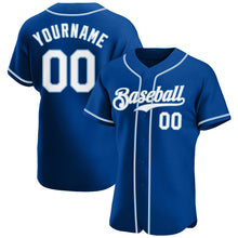 Загрузить изображение в средство просмотра галереи, Custom Royal White-Light Blue Authentic Baseball Jersey

