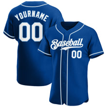 Laden Sie das Bild in den Galerie-Viewer, Custom Royal White-Light Blue Authentic Baseball Jersey
