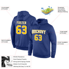 Load image into Gallery viewer, Custom Stitched Royal Gold-White Sports Pullover Sweatshirt Hoodie
