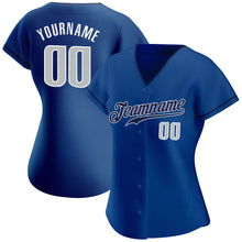 Load image into Gallery viewer, Custom Royal Gray-Navy Authentic Baseball Jersey
