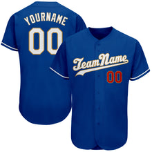 Load image into Gallery viewer, Custom Royal White-Old Gold Authentic Baseball Jersey
