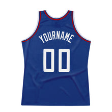 Load image into Gallery viewer, Custom Royal White-Red Authentic Throwback Basketball Jersey
