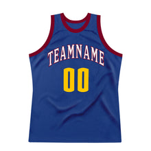Load image into Gallery viewer, Custom Royal Gold-Maroon Authentic Throwback Basketball Jersey

