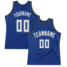 Load image into Gallery viewer, Custom Royal White-Light Blue Authentic Throwback Basketball Jersey
