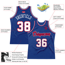 Загрузить изображение в средство просмотра галереи, Custom Royal White-Red Authentic Throwback Basketball Jersey
