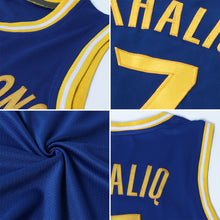 Load image into Gallery viewer, Custom Royal Gold-Orange Authentic Throwback Basketball Jersey

