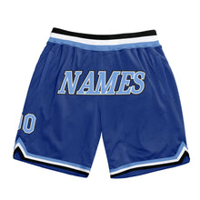 Load image into Gallery viewer, Custom Royal Light Blue-White Authentic Throwback Basketball Shorts
