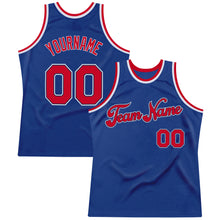 Load image into Gallery viewer, Custom Royal Red-White Authentic Throwback Basketball Jersey
