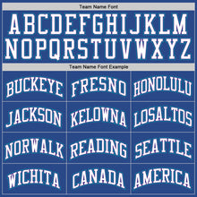 Load image into Gallery viewer, Custom Royal White-Purple Authentic Throwback Basketball Jersey
