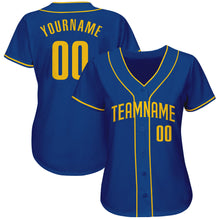 Load image into Gallery viewer, Custom Royal Gold Authentic Baseball Jersey
