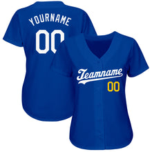 Laden Sie das Bild in den Galerie-Viewer, Custom Royal White-Gold Authentic Baseball Jersey
