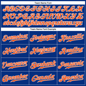Custom Royal White Pinstripe Orange-White Authentic Baseball Jersey