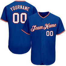 Load image into Gallery viewer, Custom Royal White-Red Authentic Baseball Jersey
