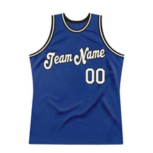 Load image into Gallery viewer, Custom Royal White-Black Authentic Throwback Basketball Jersey
