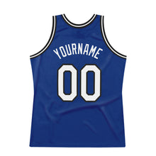 Загрузить изображение в средство просмотра галереи, Custom Royal White-Black Authentic Throwback Basketball Jersey
