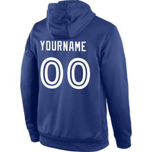 Load image into Gallery viewer, Custom Stitched Royal White Sports Pullover Sweatshirt Hoodie
