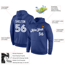 Load image into Gallery viewer, Custom Stitched Royal White Sports Pullover Sweatshirt Hoodie
